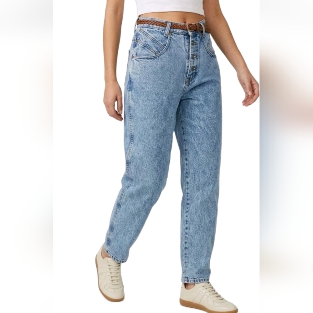 Vintage 90s Zena Mom Blue Jeans Women's ButtonFly Tapered Leg Relaxed Fit Size 9